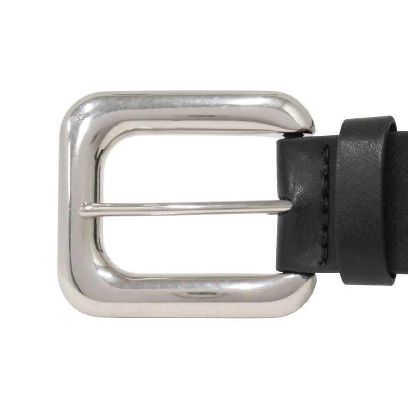 Bottega Veneta Leather Belt Square Buckle Size L Black Mens Used