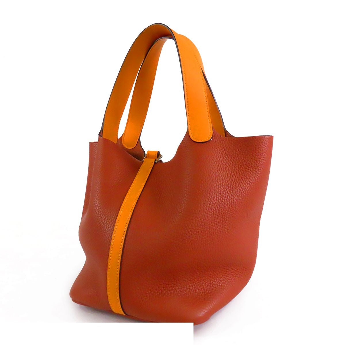 Hermes Picotin Lock Touch MM Cuible Jaune d'Or Silver Taurillon Handbag — view 2