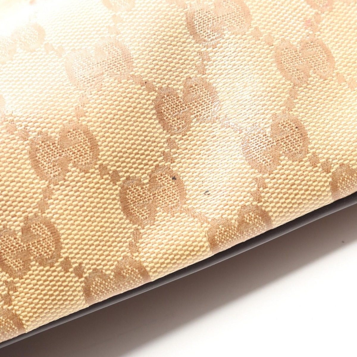 Gucci Shoulder Bag GG Crystal Beige Canvas Leather — view 10