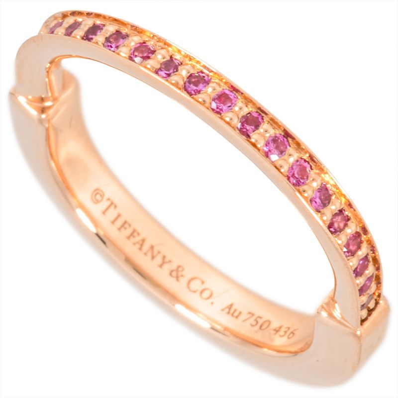 Tiffany & Co Tiffany & Co Lock Small Ring Pink Sapphire Approx 11 18K Pink Gold