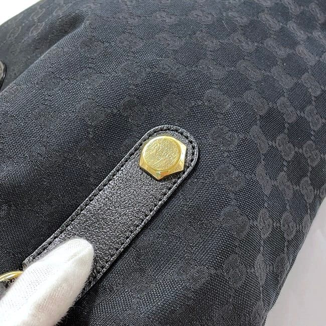 Gucci Tote Bag Black GG Canvas 153009 Light Canvas