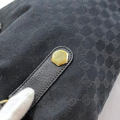 Gucci Tote Bag Black GG Canvas 153009 Light Canvas