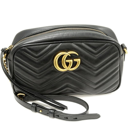 Gucci Chain Shoulder Bag GG Marmont Small Camera Bag Chevron Quilted Leather