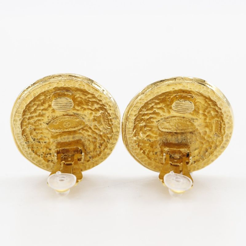 Chanel COCO MARK 31 RUE Cambon Vintage Gold Plated Ladies 26.0g Earrings