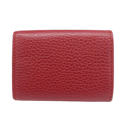 Gucci Wallet Women's Branded Trifold Wallet Petit Marmont Leather Red 523277