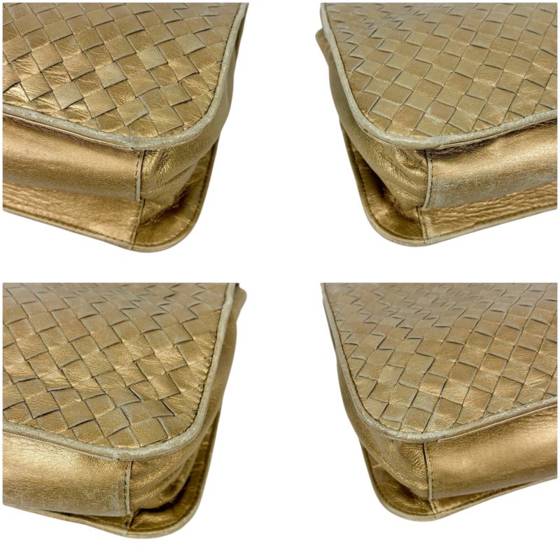 Bottega Veneta Shoulder Bag Shoulder Bag Gold Intrecciato Leather Semi Shoulder