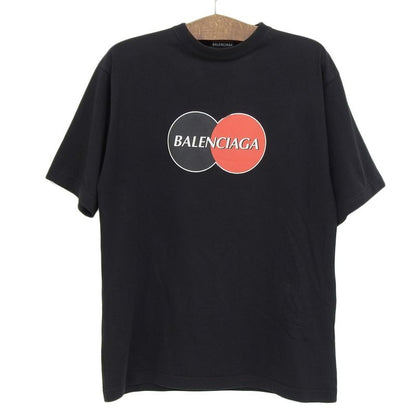 Balenciaga Cotton Logo Print T-Shirt Cut And Sewn Size XXS Black