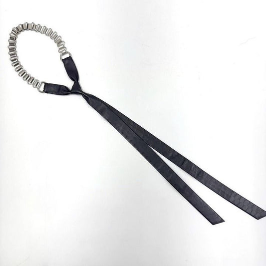 Louis Vuitton Choker Leather Black Silver