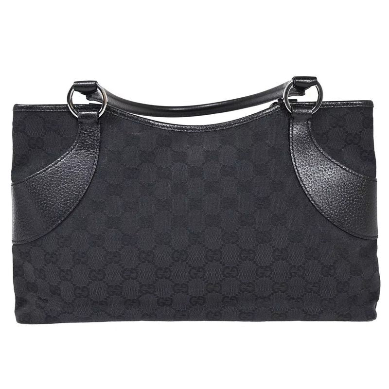 Gucci GG Pattern Tote Handbag GG Canvas Black 80bs141