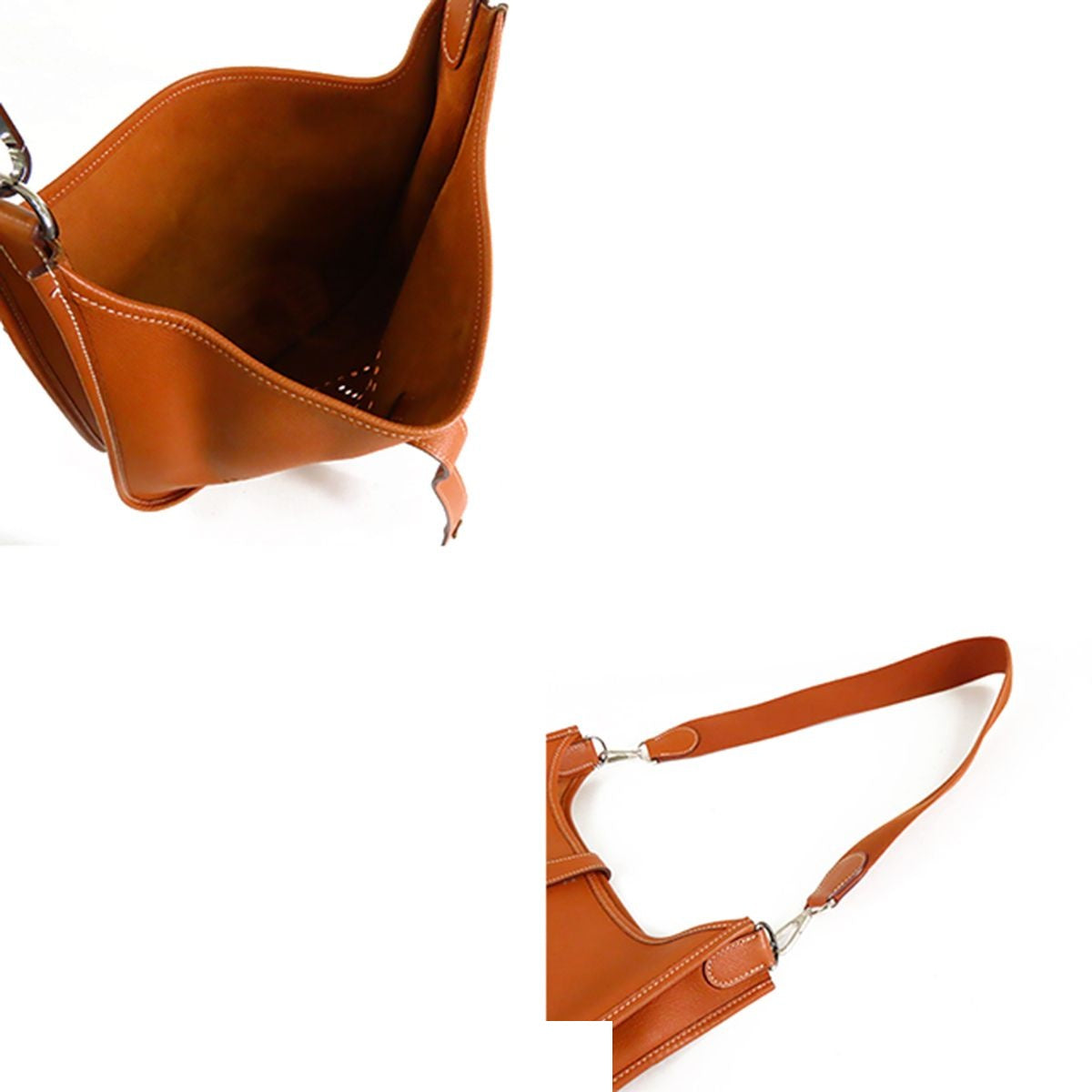 Hermes Evelyne 2 GM Gold Silver Epsom Shoulder Bag — view 4