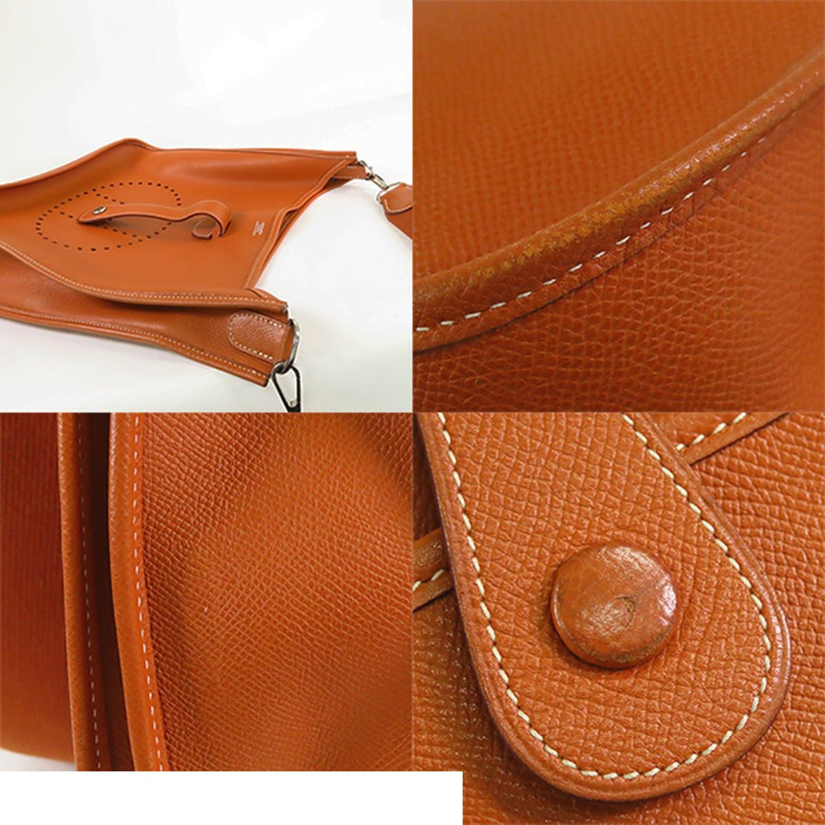 Hermes Evelyne 2 GM Gold Silver Epsom Shoulder Bag — view 7
