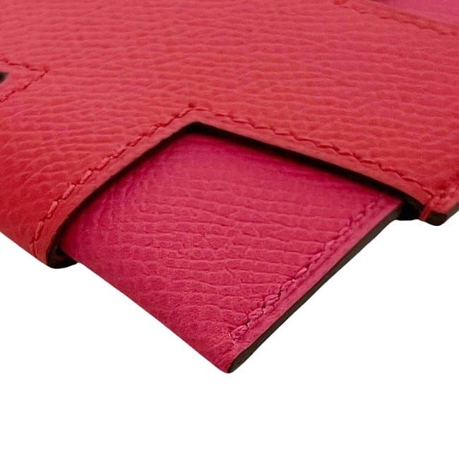 Hermes Card Case Red Pink Rouge Coup Rose Extreme