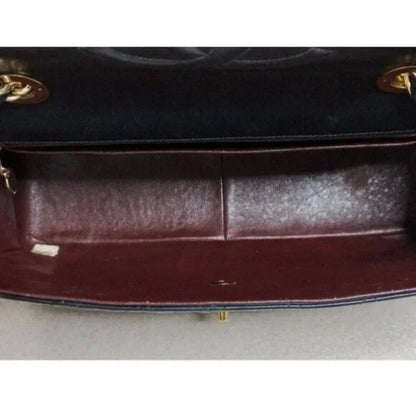 Authentic CHANEL Jumbo Maxi XL 24K Gold Flap Bag Lambskin Chain Shoulder Black — view 12
