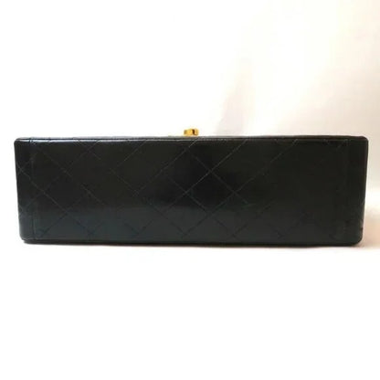 Authentic CHANEL Jumbo Maxi XL 24K Gold Flap Bag Lambskin Chain Shoulder Black — view 8