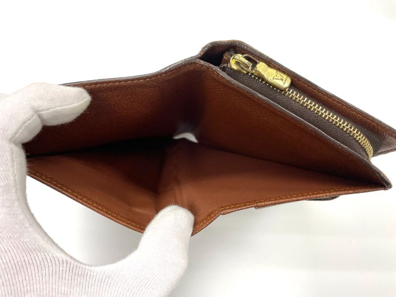 Louis Vuitton Monogram Porte Papier Zip Snap Closure Fold Wallet M61207 Brown