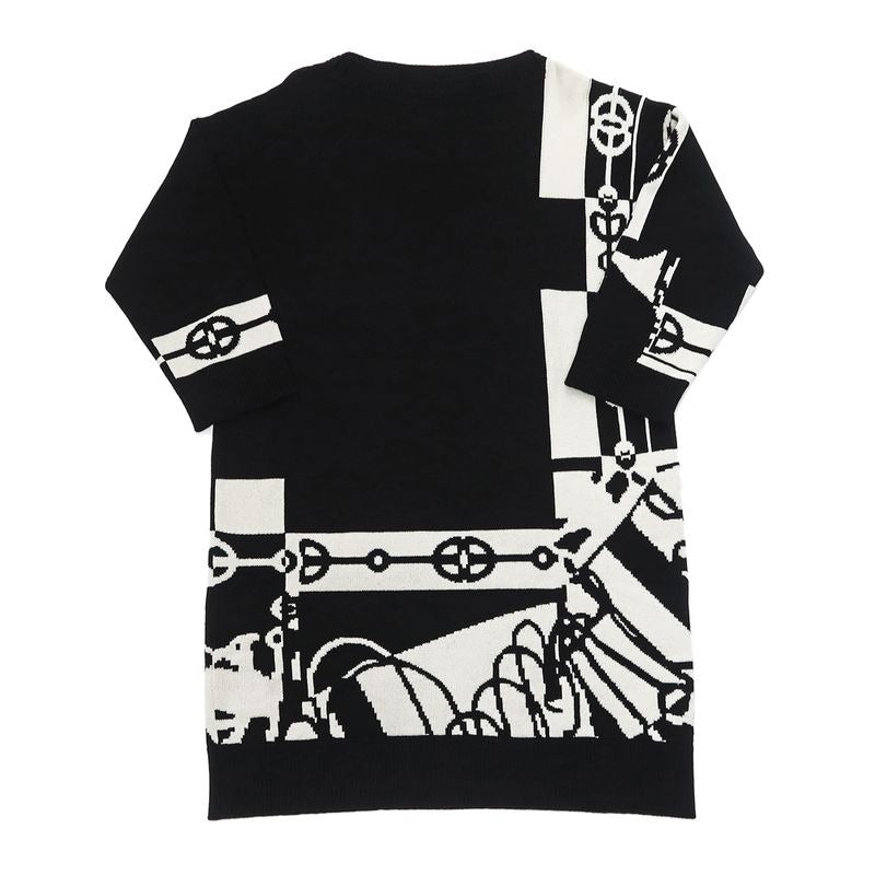 Hermes Knit Dress Kraketis Chaine Dancre 34 BK 2 E2506 D2