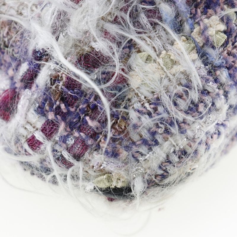 Chanel Camellia Tweed Purple Ladies Shoulder Bag