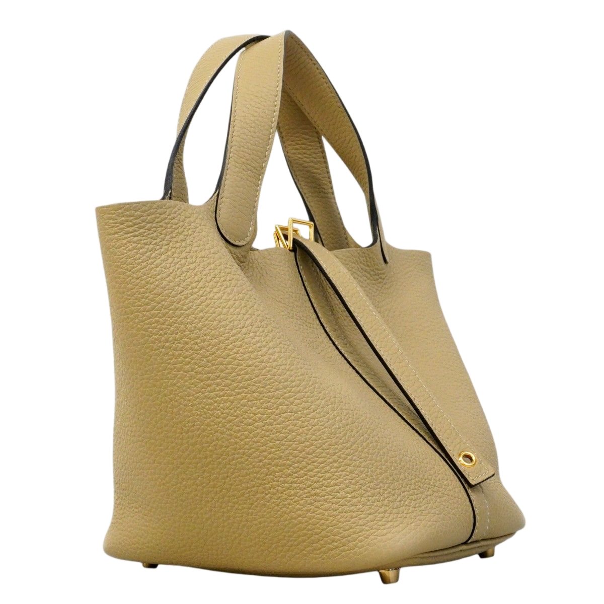 Hermes Handbag Picotin Lock PM Taurillon Noviyo Trench Gold — view 2