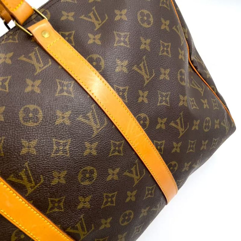 Louis Vuitton Flannery 45 Monogram Leather × PVC Brown Shoulder Bag Gold M51115