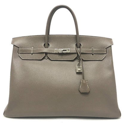 Hermes Handbag Birkin 40 Vaux Epson Etoupe Brown