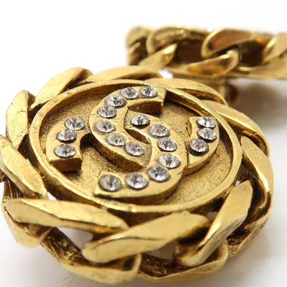 Chanel Earring Vintage GP Rhinestone Coco Mark Diameter Approx 3cm (1.18in)