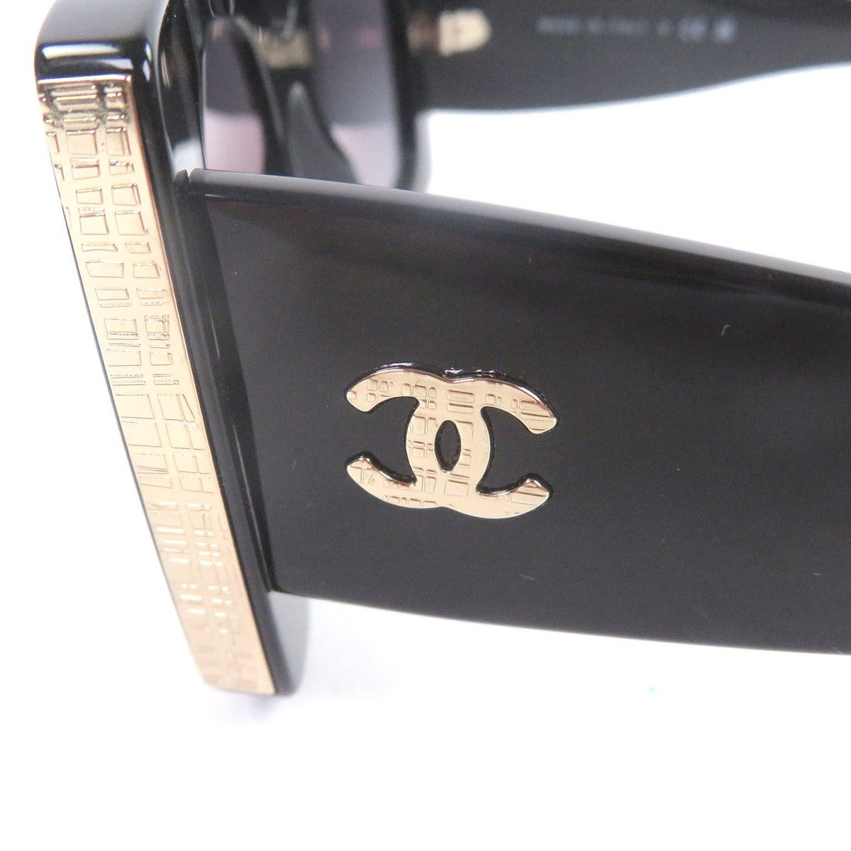 Chanel CC Logo Rectangle Shape Eyewear Sunglasses Book Gold — view 8