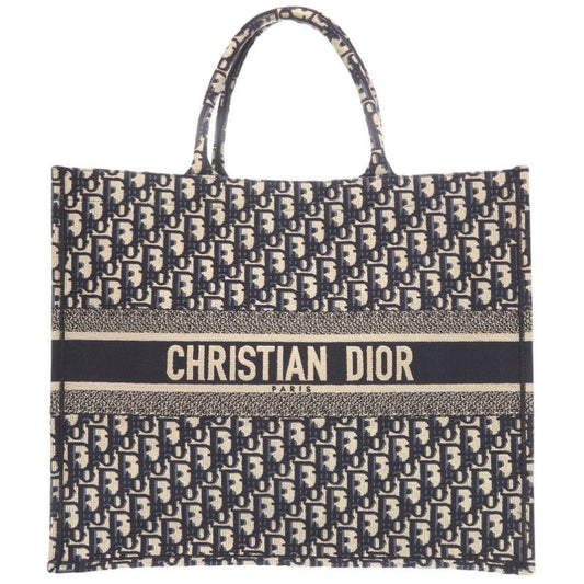 Christian Dior Book Tote Large Oblique M1286 Zritx Canvas Navy Bag 0095
