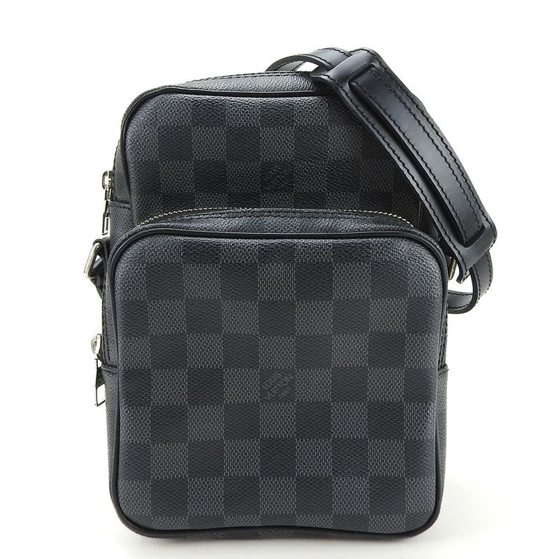 Louis Vuitton Shoulder Bag LEM Damier Graphite Grey Black Silver