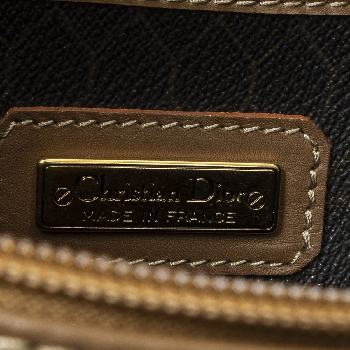 Dior Vintage Small Travel Boston Dark Gray Brown Honeycomb Canvas Shoulder Bag — view 10