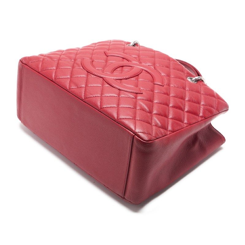 Chanel Matelasse GST Coco Mark Double Chain Shoulder Caviar Skin Red With