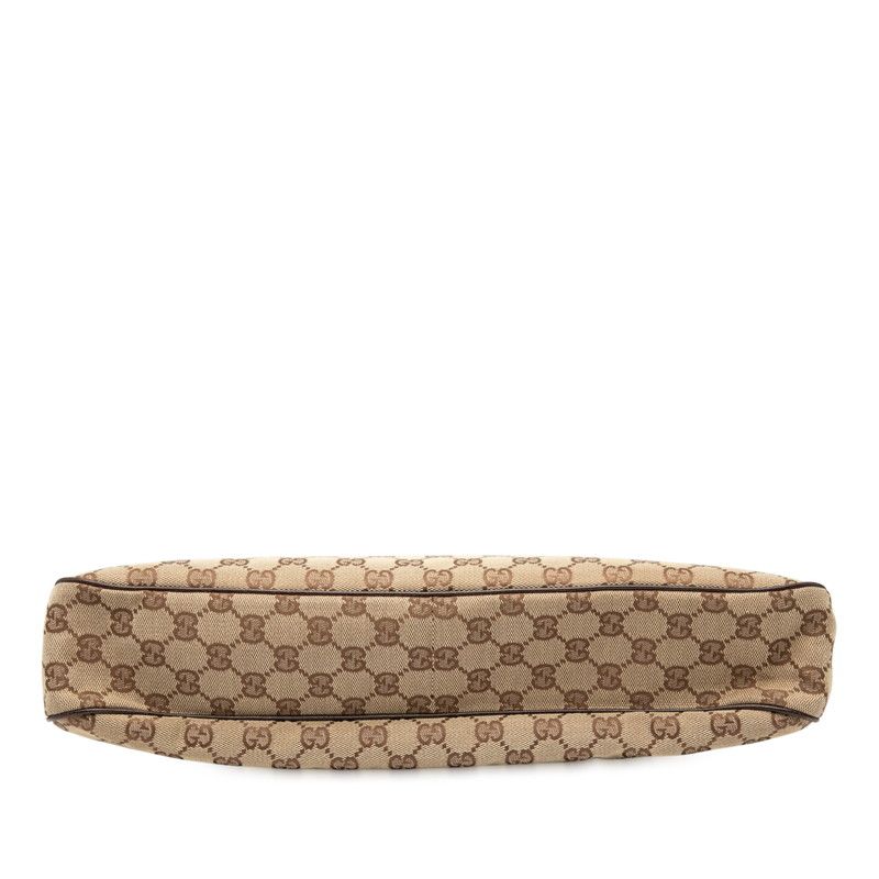 Gucci GG Canvas Tote Bag One Shoulder Bag 121023 Beige Brown Canvas Leather