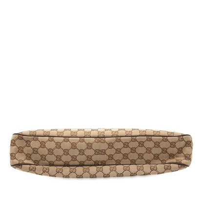 Gucci GG Canvas Tote Bag One Shoulder Bag 121023 Beige Brown Canvas Leather