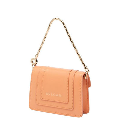 Bulgari Serpenti Forever Bag Charm Pouch Orange Leather Women's Bvlgari