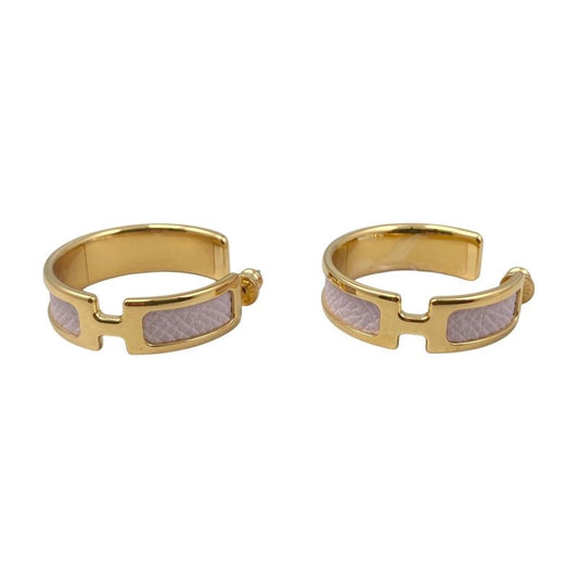 Hermes Earrings Olympe H011123cc09 Vaux Epson Mauve Pearl Pink Gold Hermes