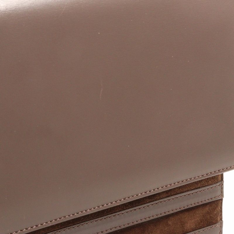 Gucci Old Gucci 001.109.1314 Calf And Suede Brown Women Shoulder Bag