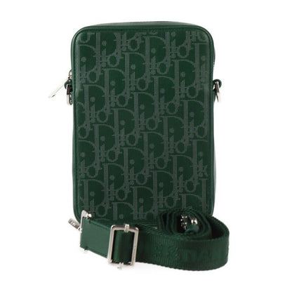Christian Dior World Tour Messenger Pouch Shoulder Bag 2 Leather Green