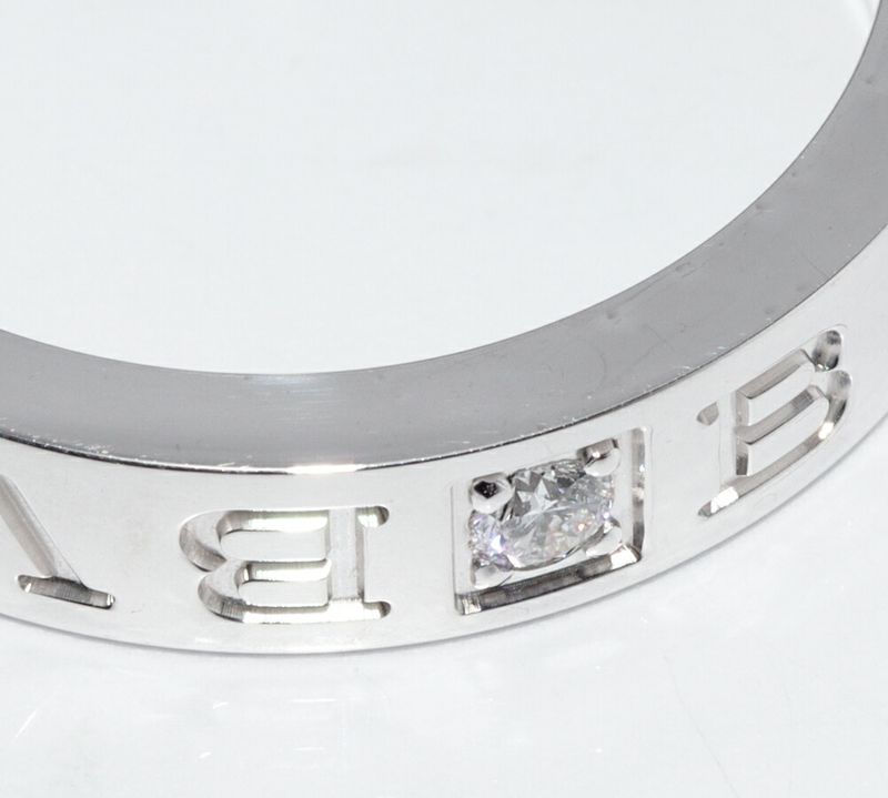 Bulgari Ring 18K White Gold Diamond 1p(004ct) Bzero1 Ring Bulgari Double Logo