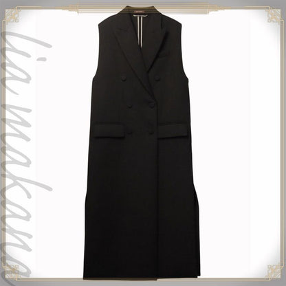 Gucci Wool Long Vest Gilet Outerwear Double Breasted