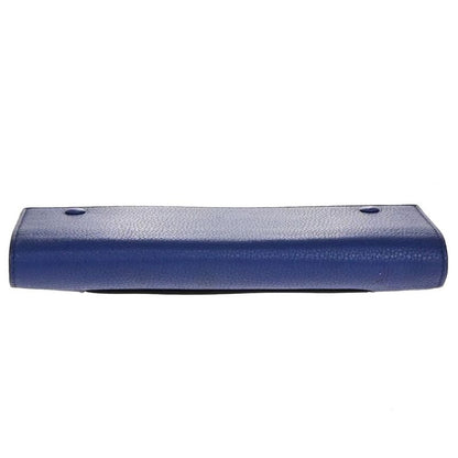 Celine Long Wallet Fold Wallet Blue Leather 01bs074