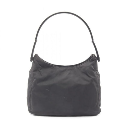 Prada Shoulder Bag Plastic Handle Black Nylon Handbag