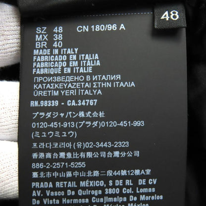 Prada 2021 Upw416 Calfskin Triangle Logo Charm Padded Double Riders Jacket