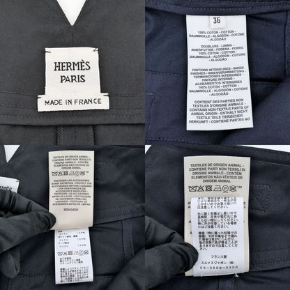 Hermes High Waist Chino Pants Serie Button With Belt Navy - Size 36