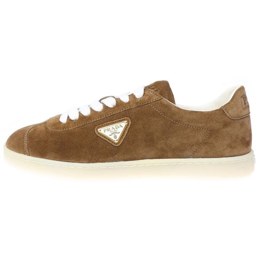 Prada Lane Suede Low Cut Sneakers Brown