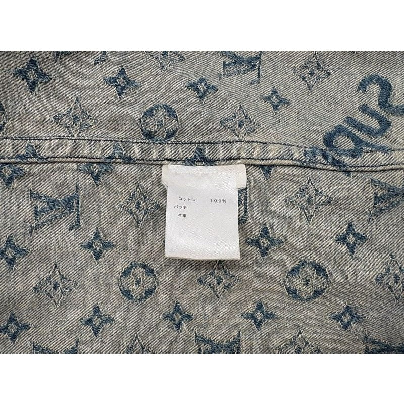 Louis Vuitton Baseball Shirt Hdd92 Wall Monogram Denim Short Sleeve S Size 2254 — view 12