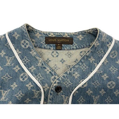 Louis Vuitton Baseball Shirt Hdd92 Wall Monogram Denim Short Sleeve S Size 2254 — view 6