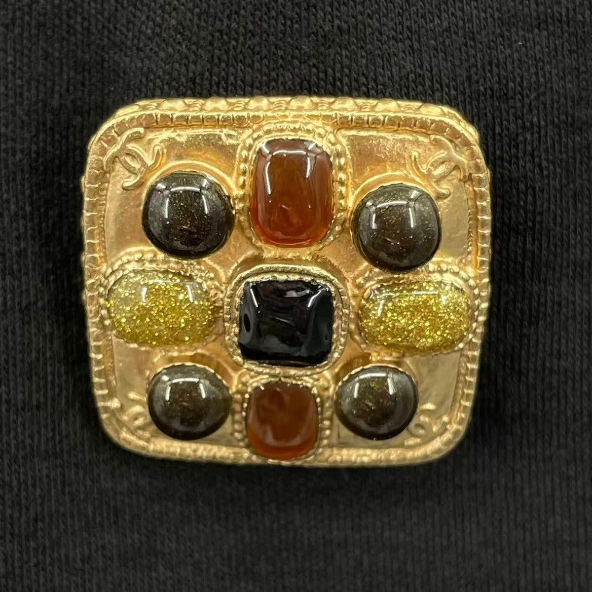 Chanel Dress Gripois Jeweled Wool 40 Black — view 5
