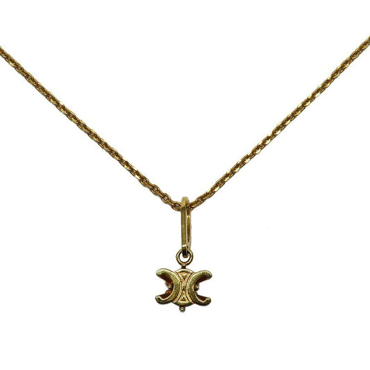 Celine Triomphe Solitaire Necklace Gold Finish Brass Accessory