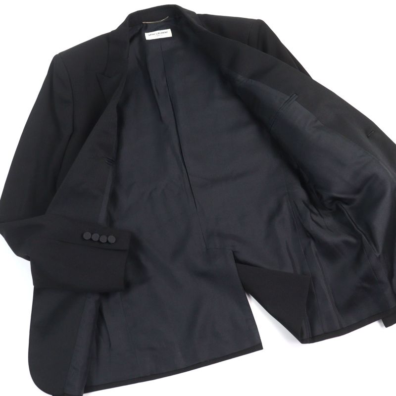 Saint Laurent Paris 2014 326807 100% Wool Eddy Period Peaked Lapel Walnut