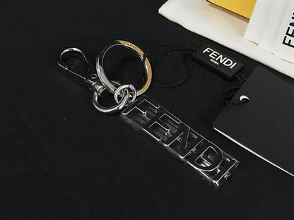 Fendi Key Holder Key Ring Bag Charm Women's Men's Silver Fr1661