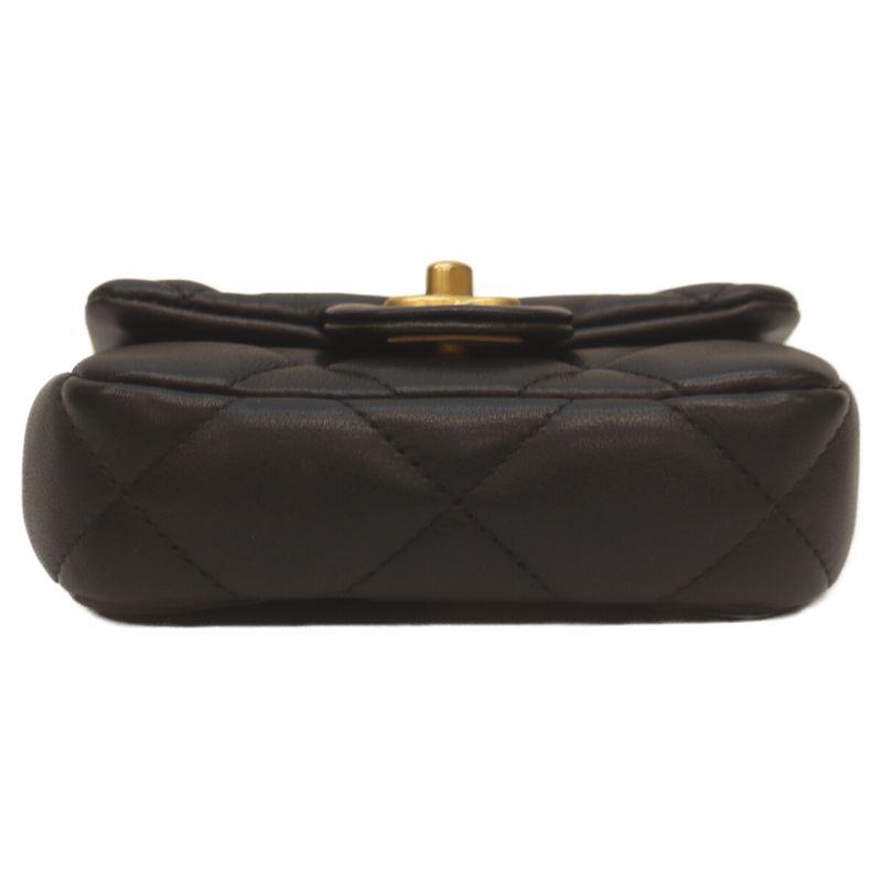 Chanel Ap2271 No 31 Black Lambskin Mini Chain Clutch Chain Shoulder Bag Micro